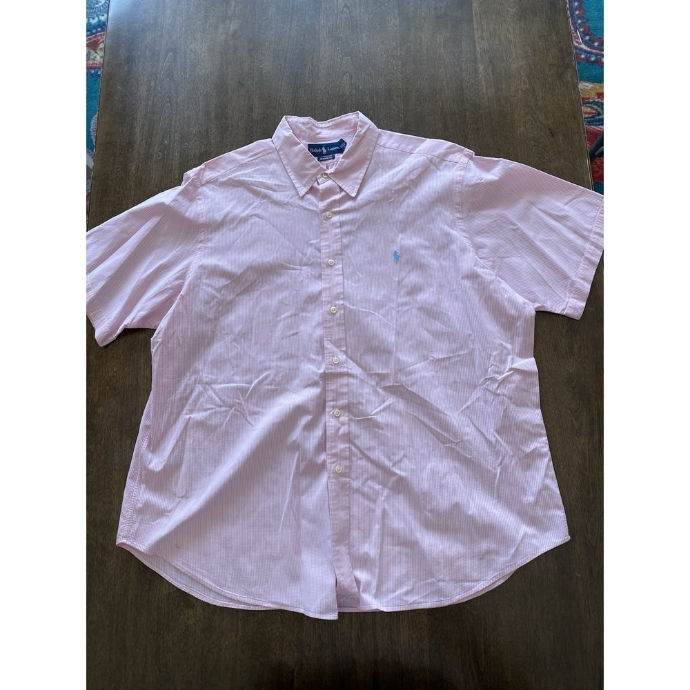 Polo Ralph Lauren Oxford Pink Gingham Classic Fit Button Down Shirt Mens XXL